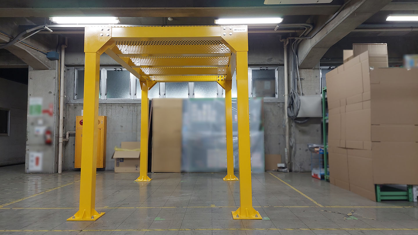 栃木県企業様の工場やぐら型鉄骨シェルター