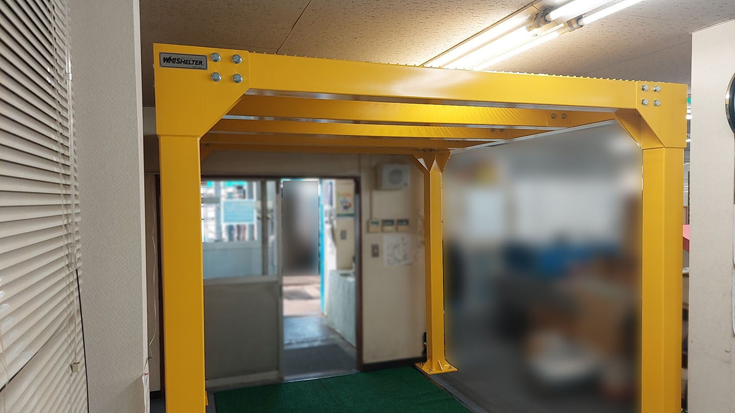 栃木県企業様の工場やぐら型鉄骨シェルター