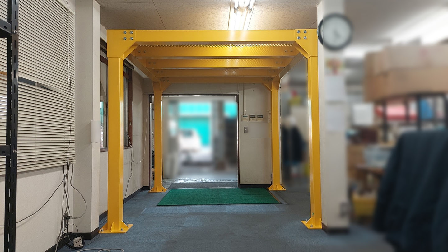 栃木県企業様の工場やぐら型鉄骨シェルター