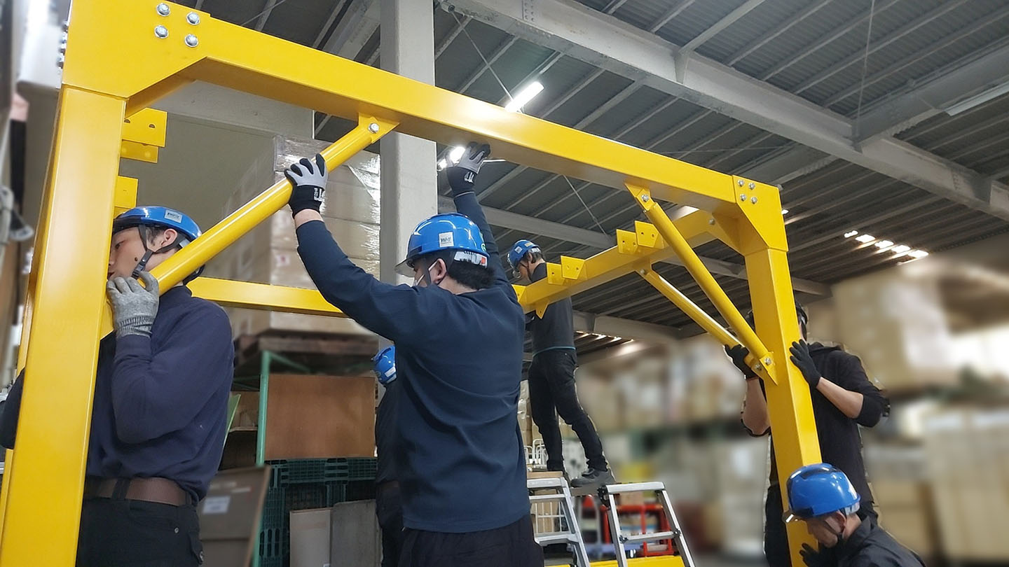 栃木県企業様の工場やぐら型鉄骨シェルター