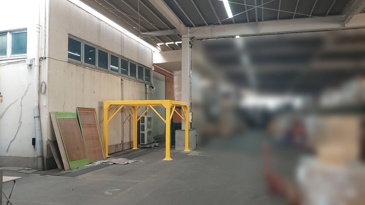 栃木県企業様の工場やぐら型鉄骨シェルター