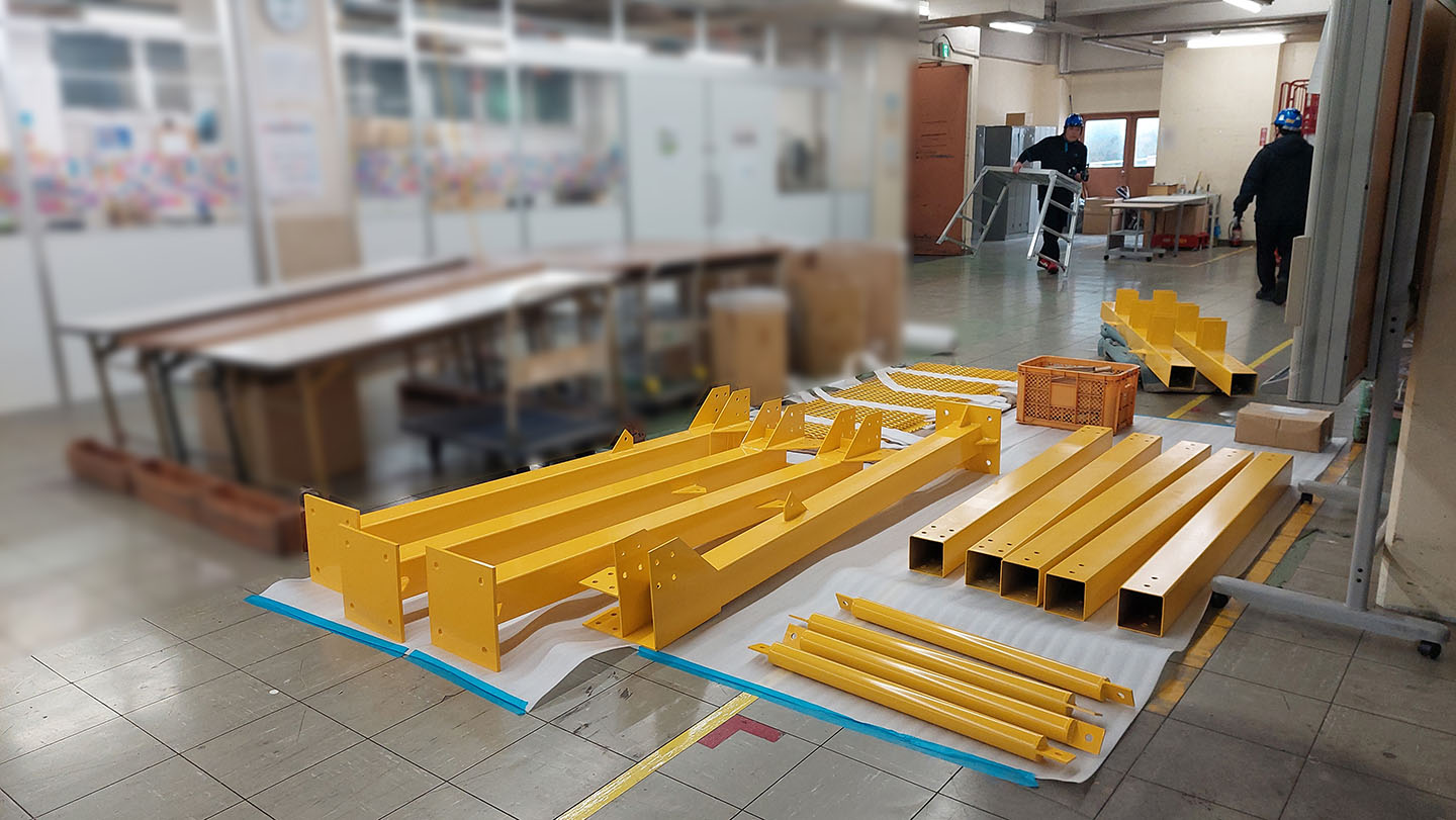 栃木県企業様の工場やぐら型鉄骨シェルター
