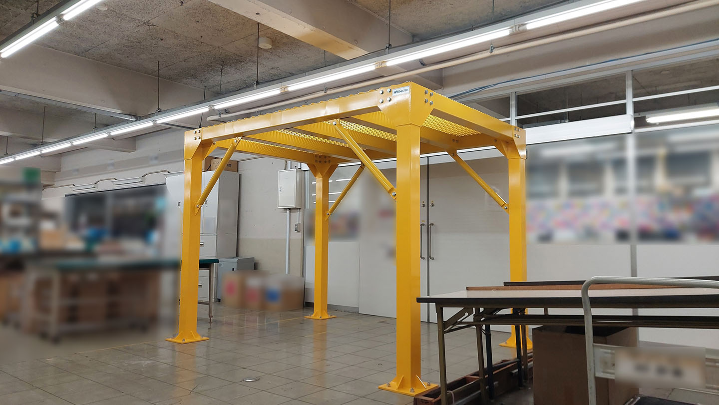 栃木県企業様の工場やぐら型鉄骨シェルター