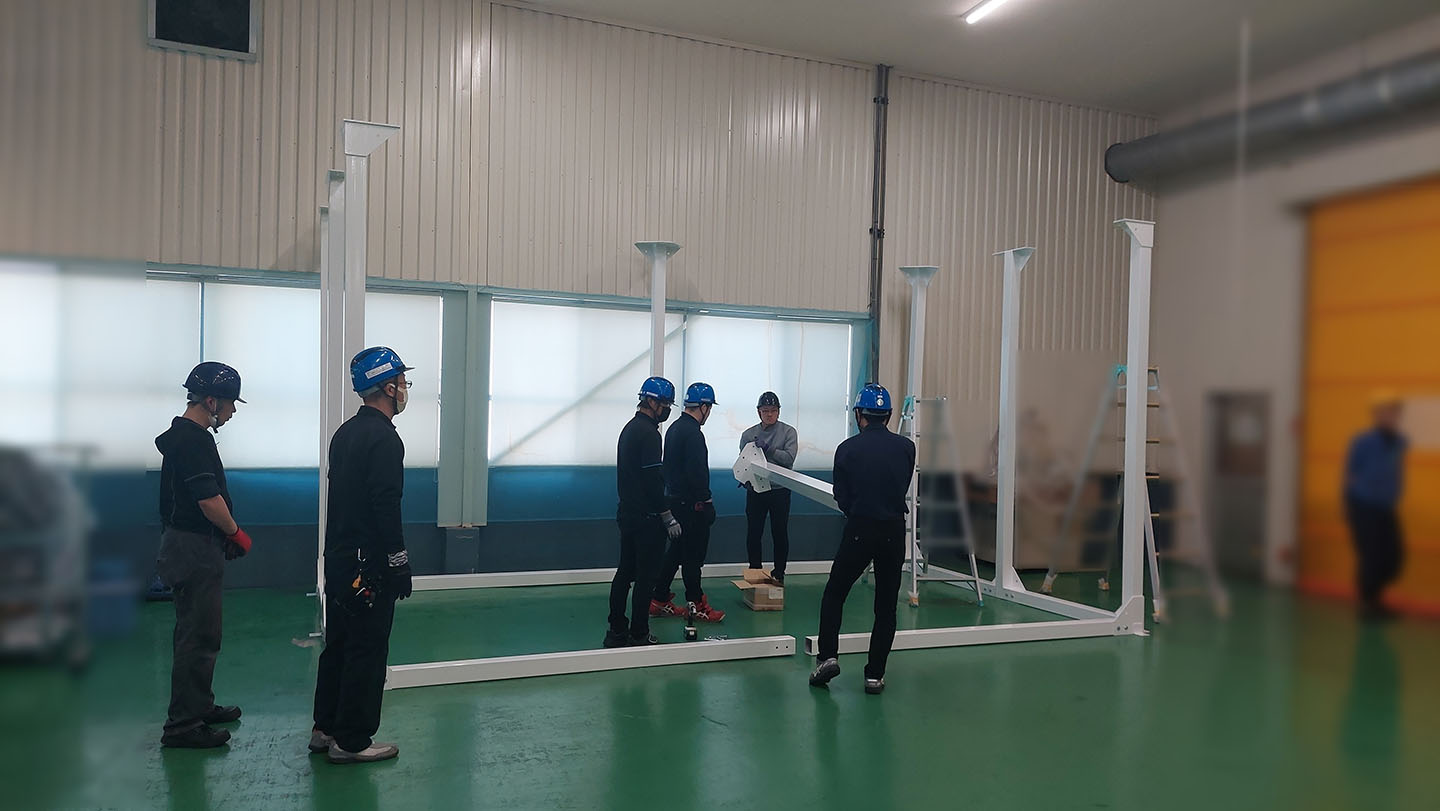 愛知県の企業様鉄骨組立シェルター