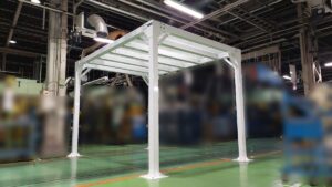 やぐら型鉄骨シェルター／法人向け耐震シェルター／災害対策／地震対策／納品実績