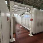 宮城県企業様　築52年の工場（精密機器保管庫）に「やぐら型鉄骨シェルター」を導入