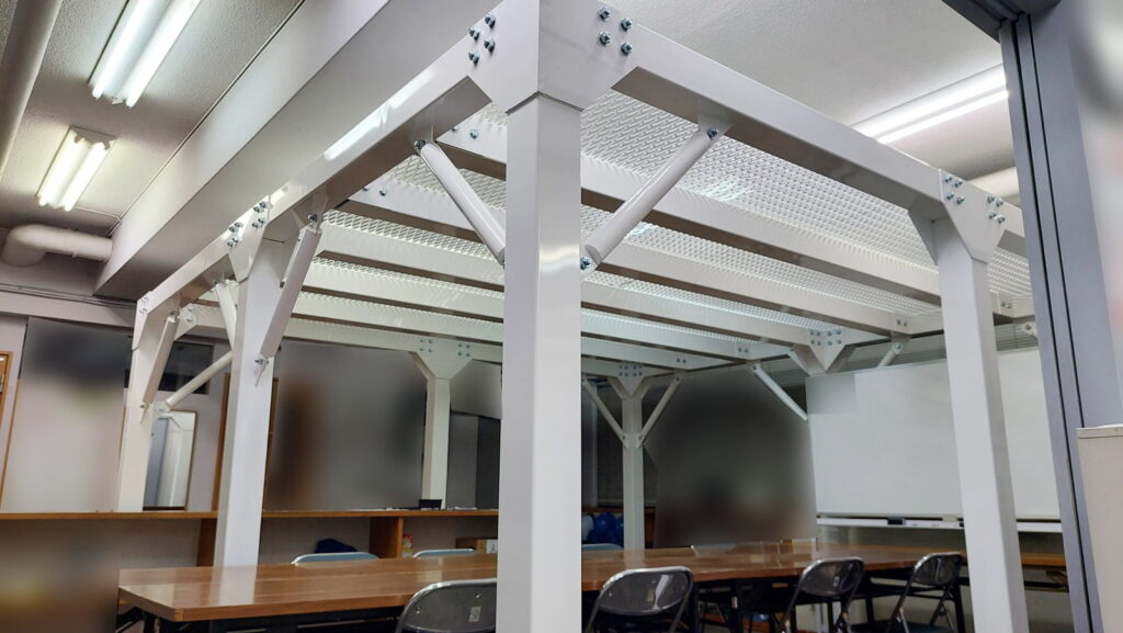 やぐら型鉄骨シェルターの納品実績／耐震シェルター／地震対策