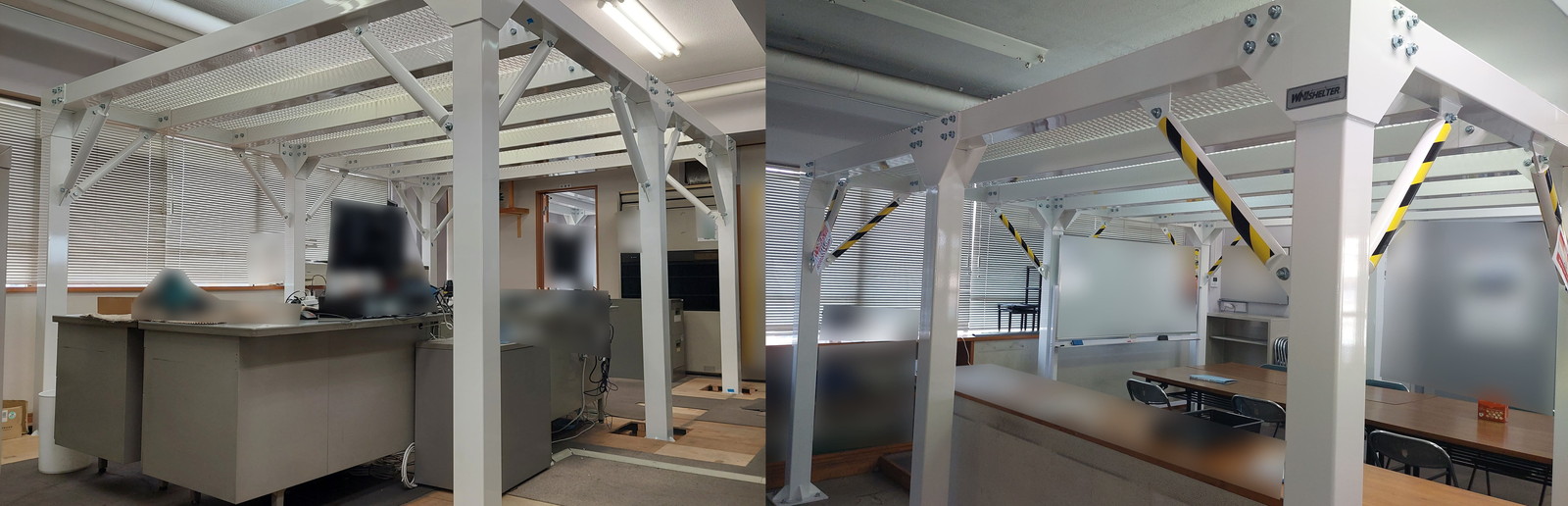 やぐら型鉄骨シェルターの納品実績／耐震シェルター／地震対策